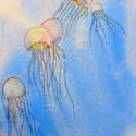 Jelly Fish 3, 16 x 20 inches, watercolor on canvas 